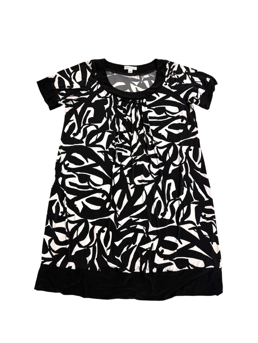 Coldwater Creek Black and White Patterned Midi Dress XL